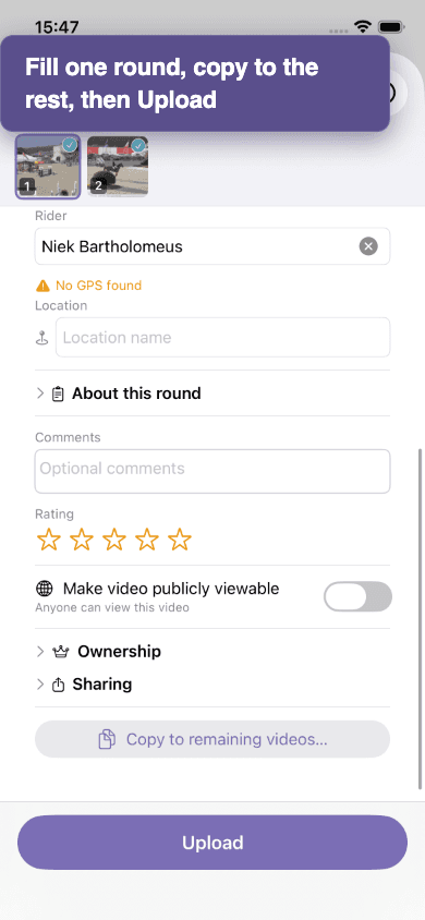 Upload sheet scrolled to copy-to-remaining and Upload button